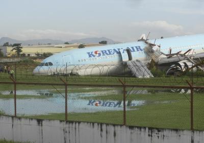 Korean Air jet overshoots runway in Philippines, no injuries reported