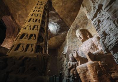 3D printed exhibit in Qingdao mall draws visitors into ancient grottoes