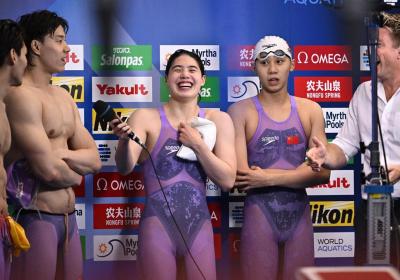 Chinese swimmers sweep Fukuoka Swimming Worlds