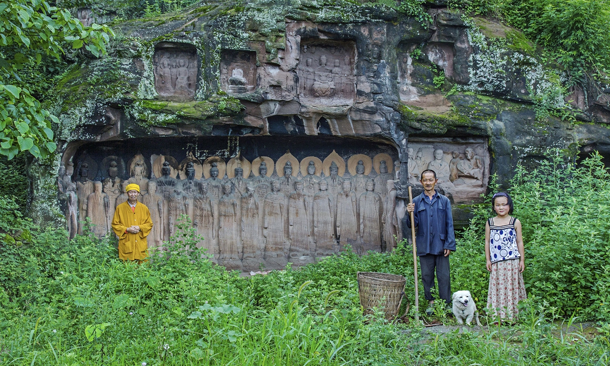 Grotto temples and their guardians in the wilderness of China