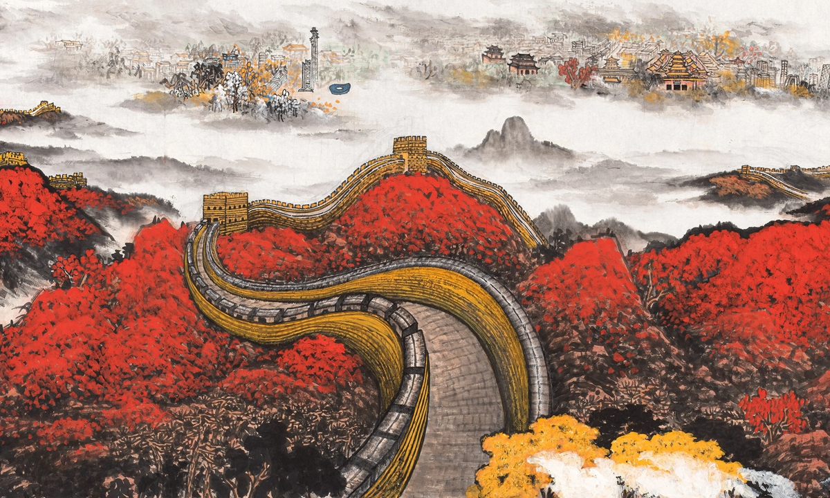 Urban landscape pioneer displays Beijing Central Axis paintings