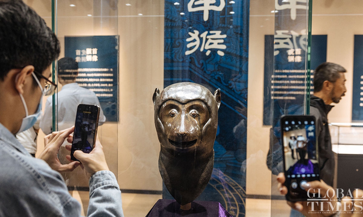 5 bronze animal heads together in Yuanmingyuan for first time in 163 years